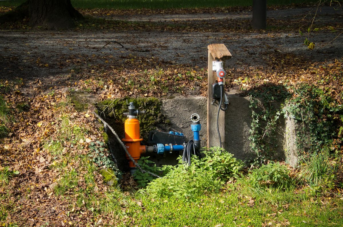 Schéma d'une installation d'assainissement non collectif avec fosse toutes eaux